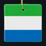 Flagge Sierra Leones Keramikornament<br><div class="desc">Anpassbare World Flag Produkte - Bitte fühlen Sie sich frei,  Ihren eigenen Text hinzuzufügen.</div>