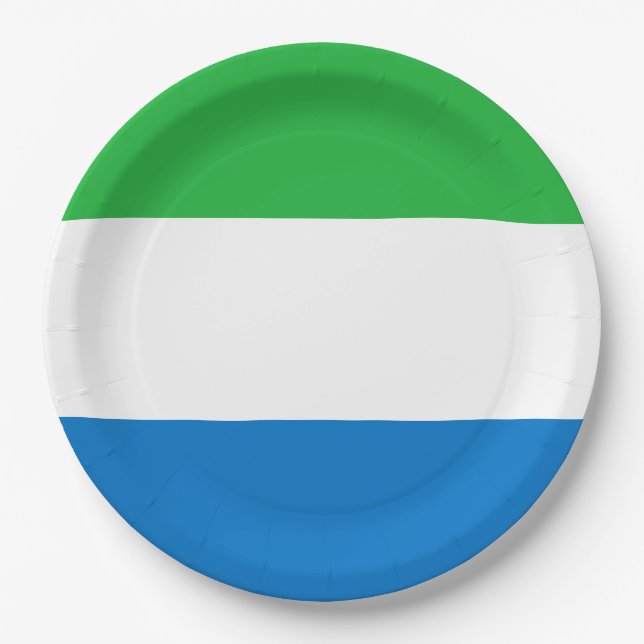 Flagge Sierra Leones Pappteller (Vorderseite)