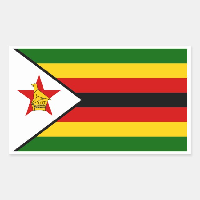 Flagge Simbabwes, Flagge Simbabwes Rechteckiger Aufkleber (Vorderseite)