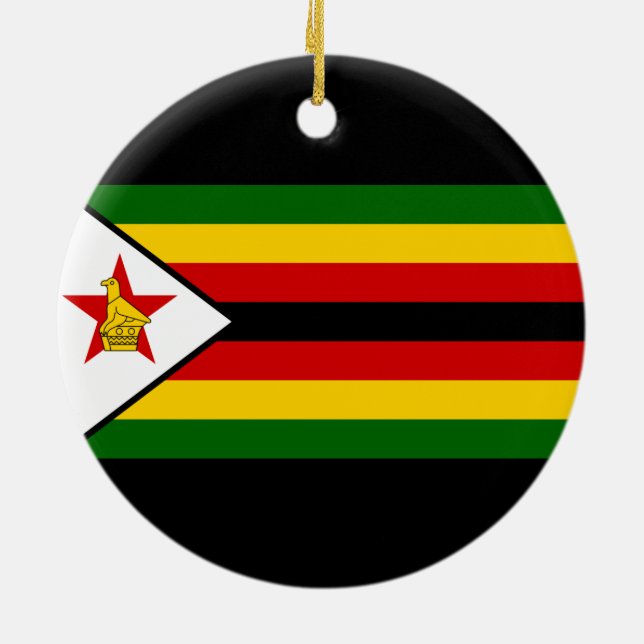 Flagge Simbabwes Keramik Ornament (Hinten)