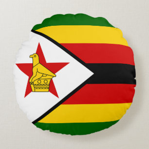 Flagge Simbabwes Rundes Kissen