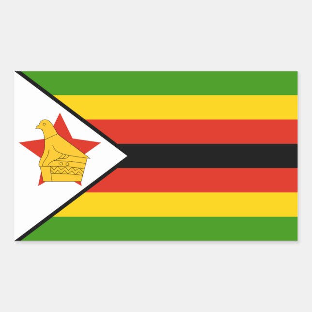 Flagge Simbabwes/Simbabwes Rechteckiger Aufkleber (Vorderseite)