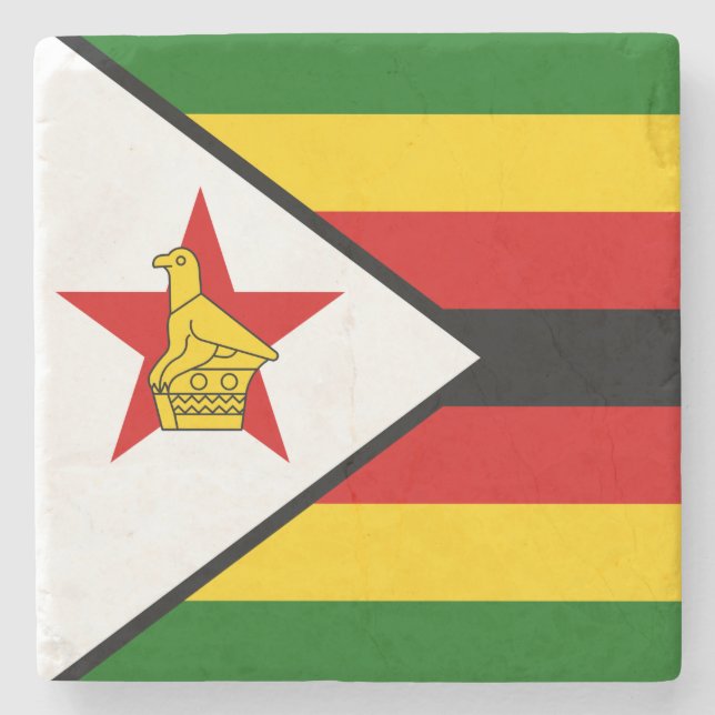 Flagge Simbabwes Steinuntersetzer (Vorderseite)