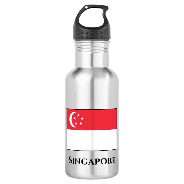 Flagge Singapurs Edelstahlflasche (Vorderseite)