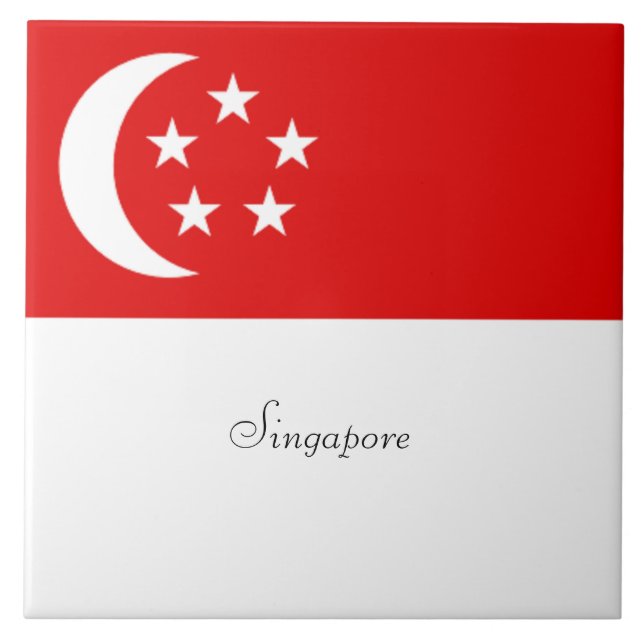 Flagge Singapurs Fliese (Vorderseite)