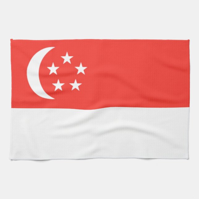 Flagge Singapurs Geschirrtuch (Horizontal)