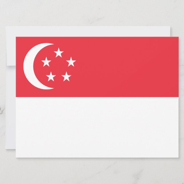 Flagge Singapurs Karte (Vorderseite)