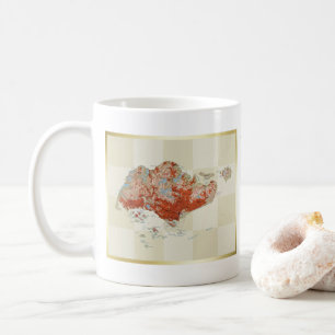 Flagge Singapurs + Karte Tasse