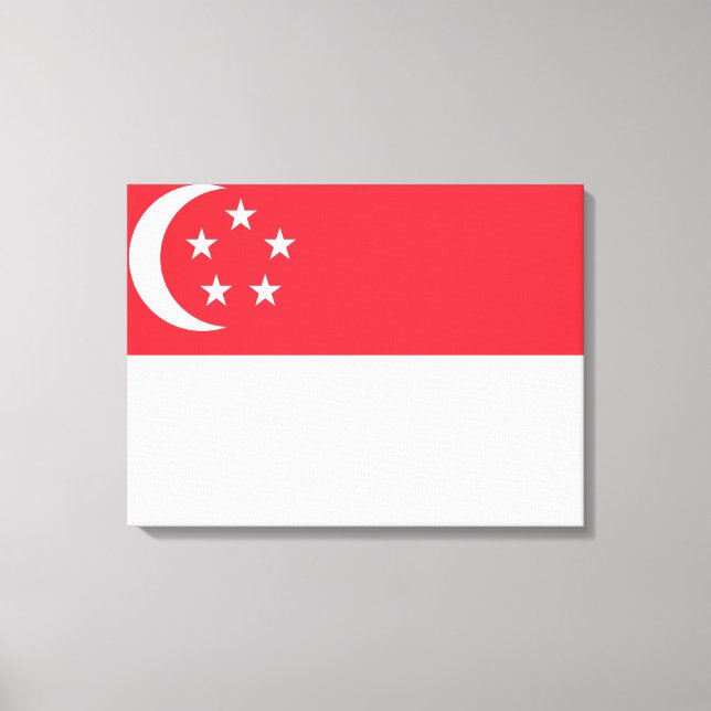 Flagge Singapurs Leinwanddruck (Vorderseite)