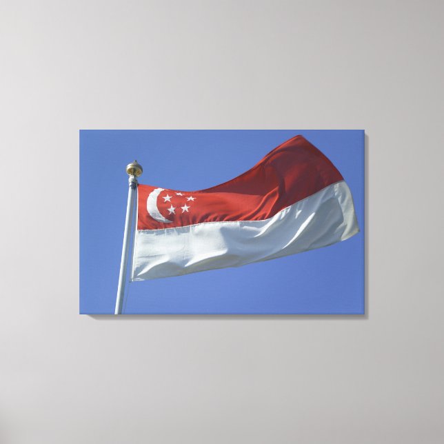Flagge Singapurs Leinwanddruck (Vorderseite)