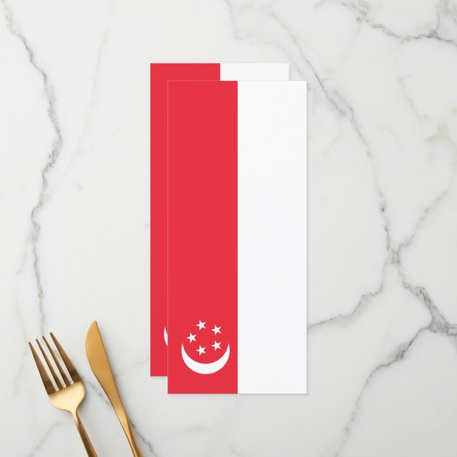 Flagge Singapurs Menükarte (Vorderseite/Rückseite Beispiel)