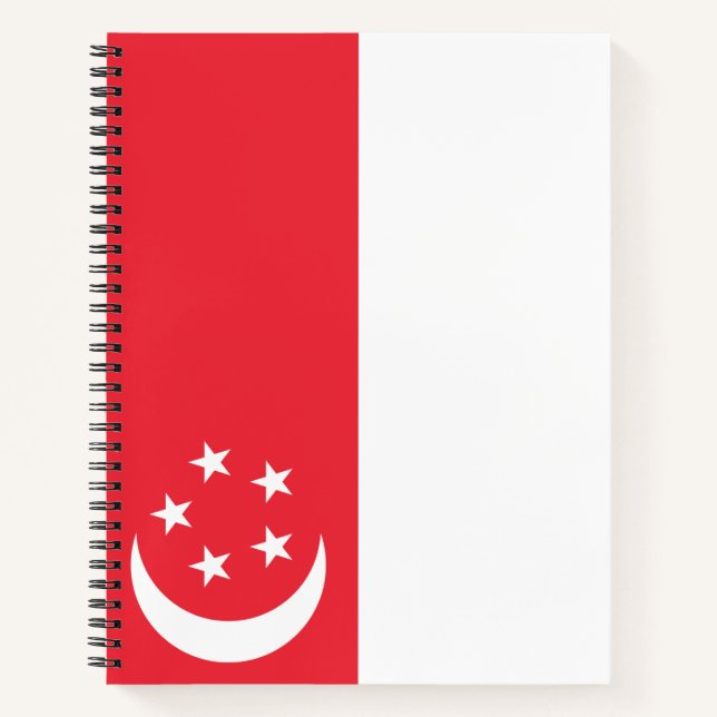 Flagge Singapurs Notizbuch (Vorderseite)