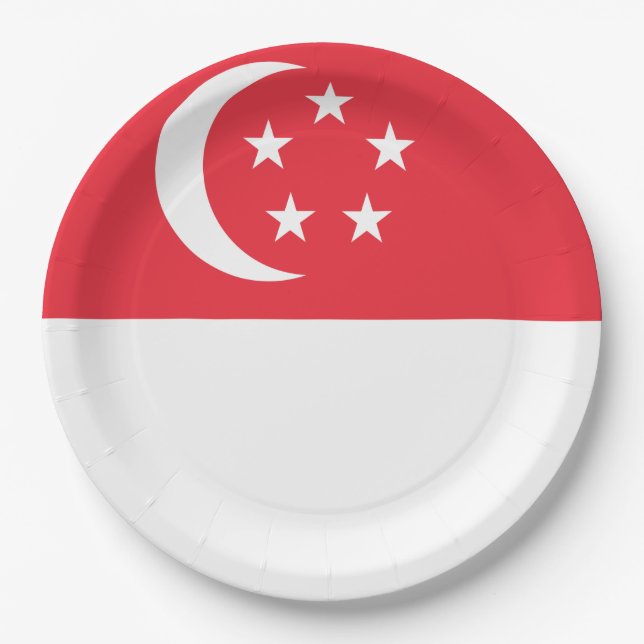 Flagge Singapurs Pappteller (Vorderseite)