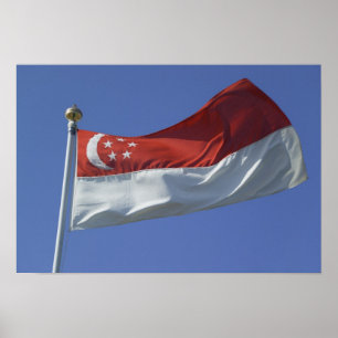 Flagge Singapurs Poster
