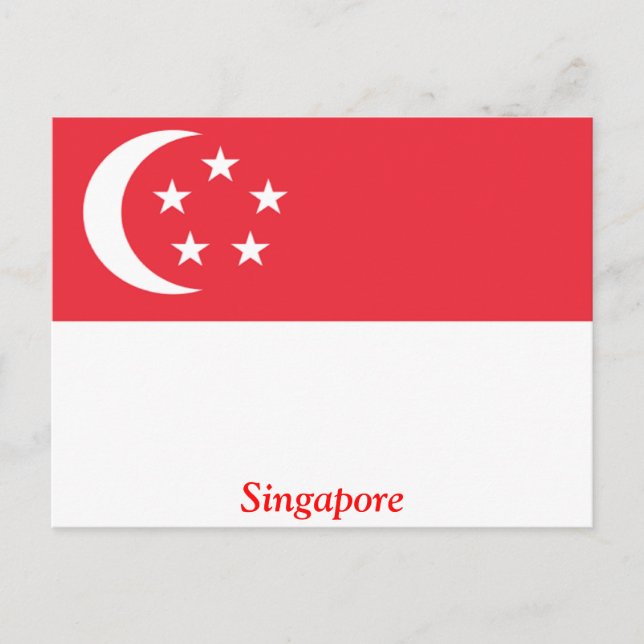 Flagge Singapurs Postkarte (Vorderseite)