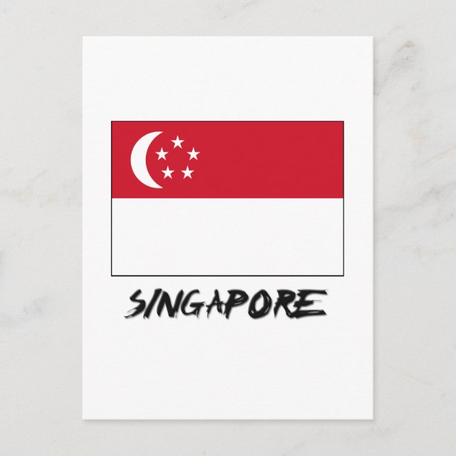 Flagge Singapurs Postkarte (Vorderseite)