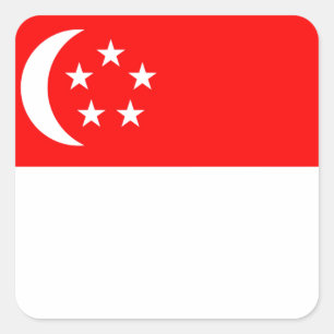 Flagge Singapurs Quadratischer Aufkleber