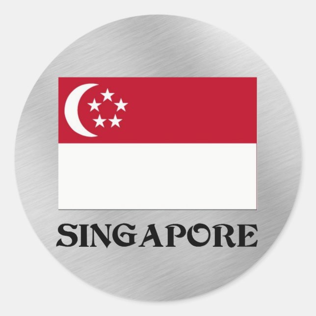 Flagge Singapurs Runder Aufkleber (Vorderseite)