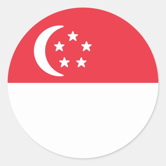Flagge Singapurs Runder Aufkleber (Vorderseite)