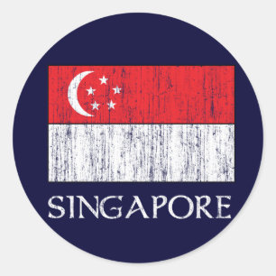 Flagge Singapurs Runder Aufkleber