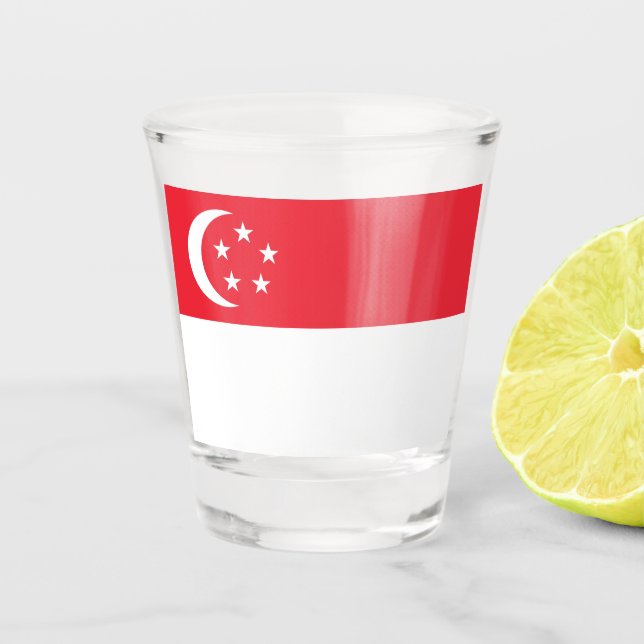 Flagge Singapurs Schnapsglas (Vorderseite)