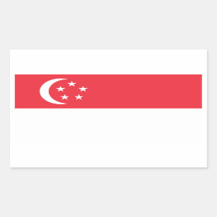 Flagge Singapurs/Singapurs Rechteckiger Aufkleber