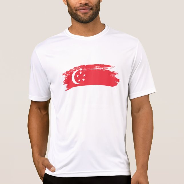 Flagge Singapurs T-Shirt (Vorderseite)