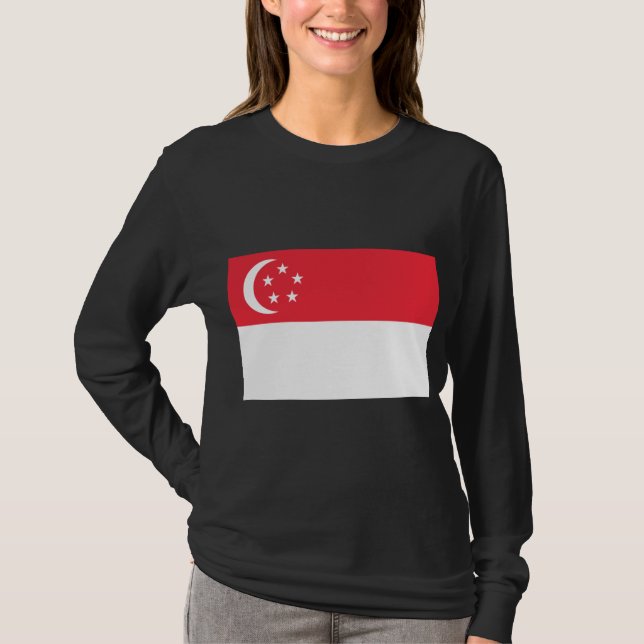 Flagge Singapurs T-Shirt (Vorderseite)