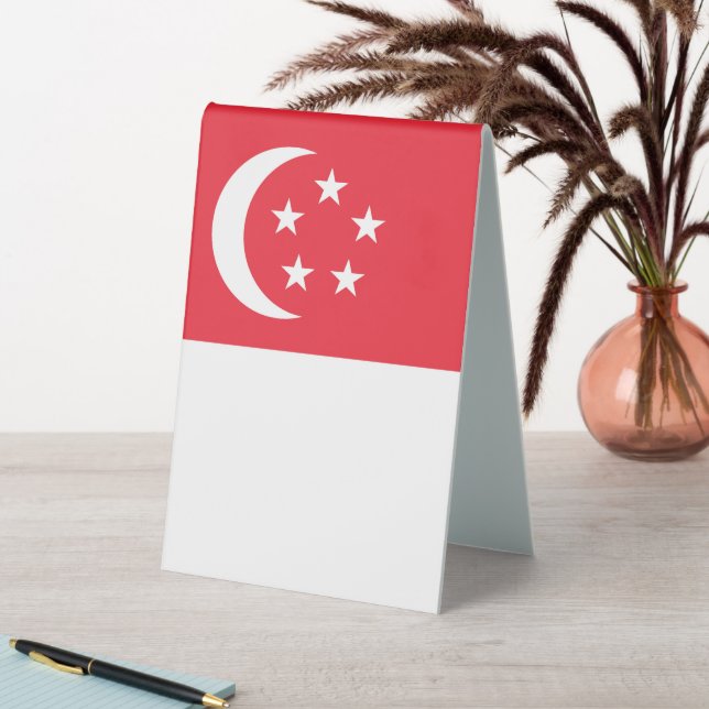 Flagge Singapurs Tischaufsteller (In Situ (Tisch))