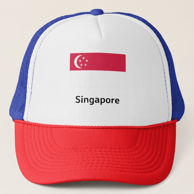 Flagge Singapurs Truckerkappe (Vorderseite)