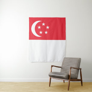 Flagge Singapurs Wandteppich