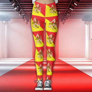 Flagge Siziliens All-Over-Print Trinacria Leggings
