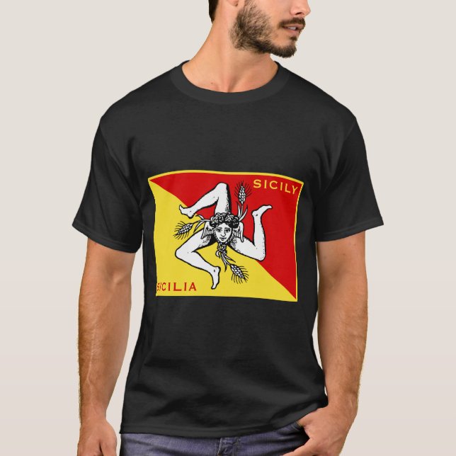 Flagge Siziliens T-Shirt (Vorderseite)