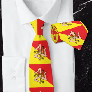 Flagge Siziliens Trinacria Gelb & Rot Krawatte