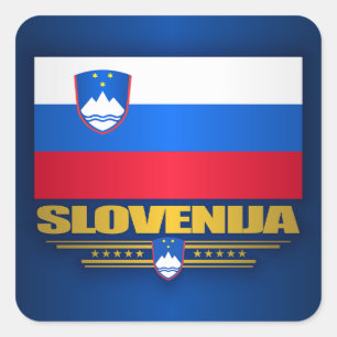 Flagge Sloweniens Quadratischer Aufkleber