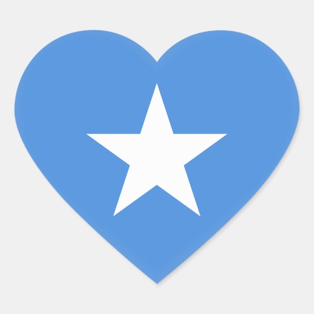 Flagge Somalias (Somalier) Herz-Aufkleber (Vorderseite)