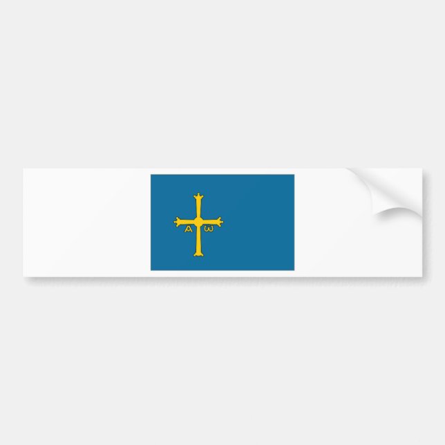 Flagge Spaniens Asturien Autoaufkleber (Vorne)