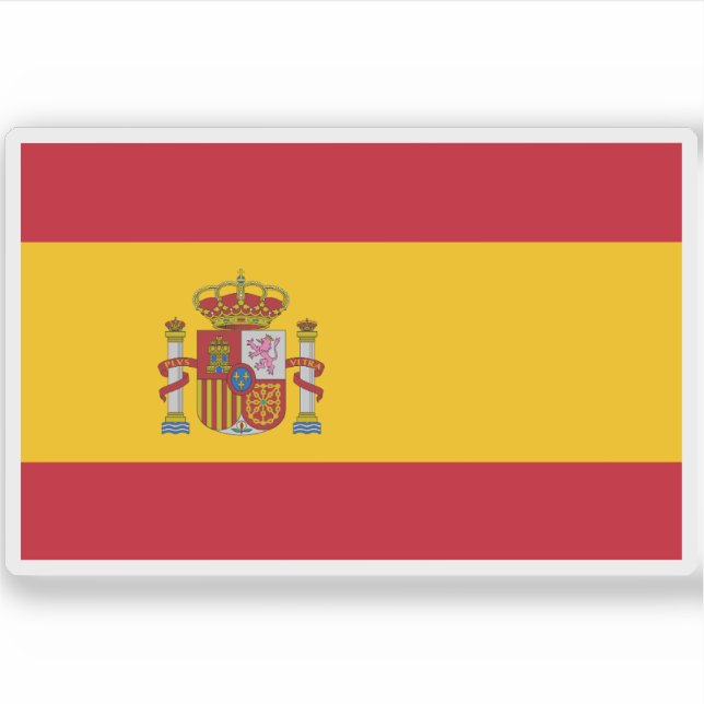 Flagge Spaniens Aufkleber (Vorderseite)