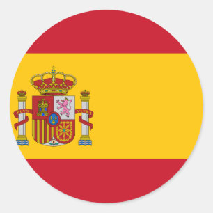 Flagge Spaniens - Bandera de España - Spanische F Runder Aufkleber