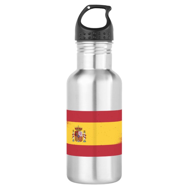 Flagge Spaniens Edelstahlflasche (Vorderseite)