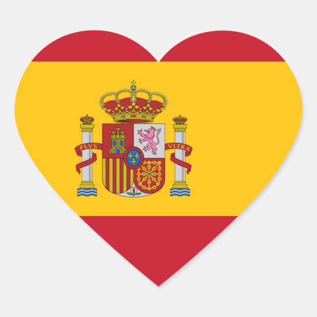 Flagge Spaniens Herz-Aufkleber (Vorderseite)