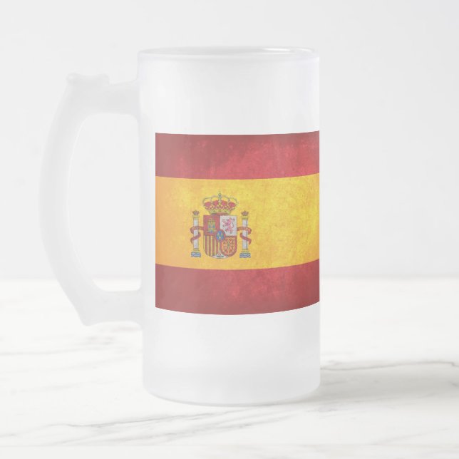 Flagge Spaniens; Mattglas Bierglas (Links)