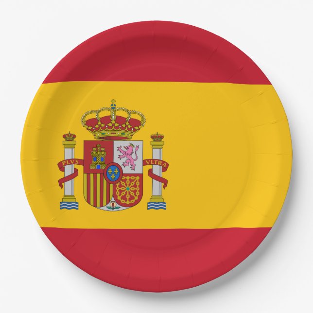 Flagge Spaniens Pappteller (Vorderseite)