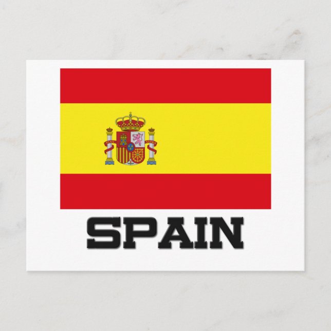 Flagge Spaniens Postkarte (Vorderseite)