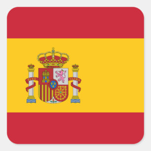 Flagge Spaniens Quadratischer Aufkleber