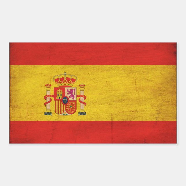 Flagge Spaniens Rechteckiger Aufkleber (Vorderseite)