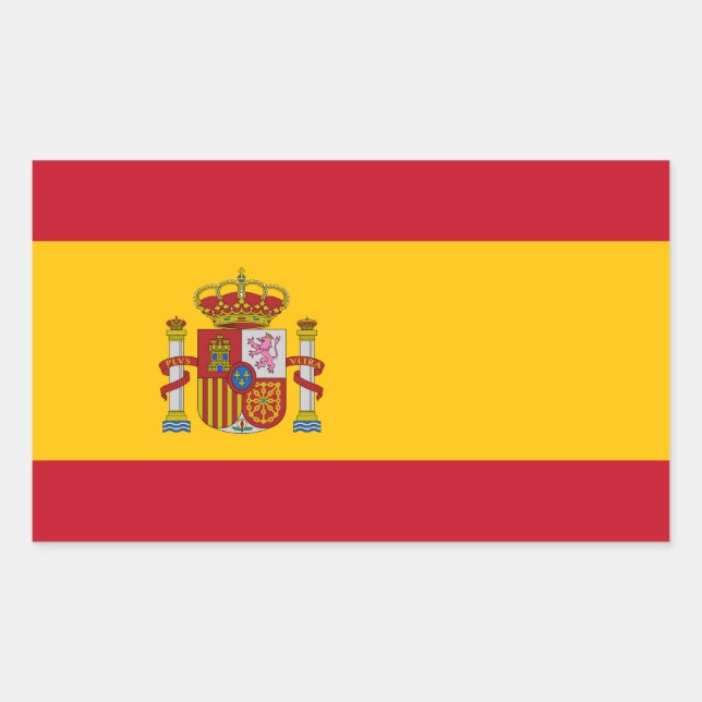 Flagge Spaniens Rechteckiger Aufkleber (Vorderseite)