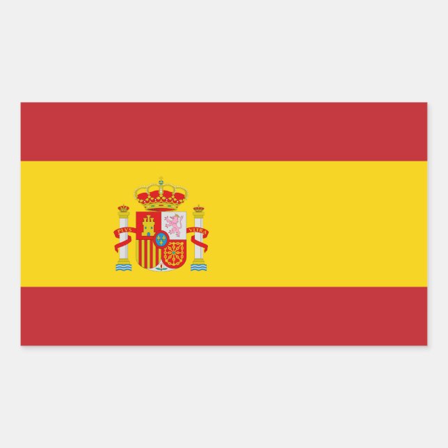 Flagge Spaniens Rechteckiger Aufkleber (Vorderseite)