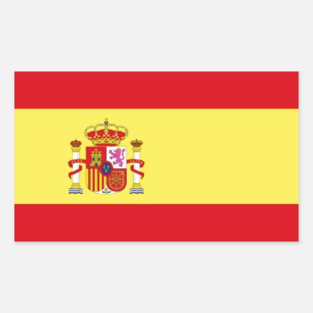 Flagge Spaniens Rechteckiger Aufkleber (Vorderseite)
