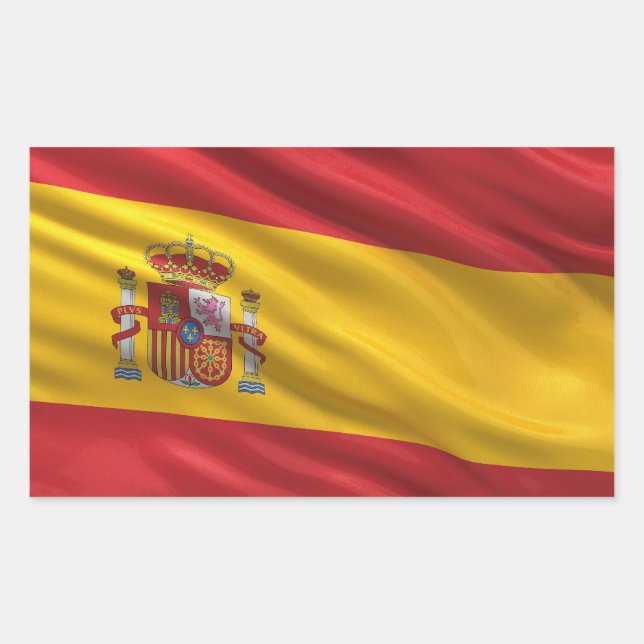 Flagge Spaniens Rechteckiger Aufkleber (Vorderseite)